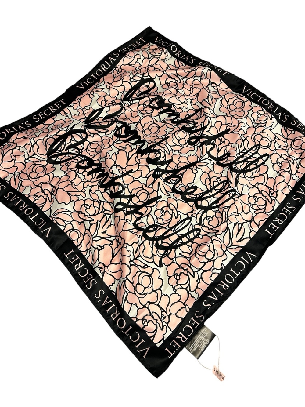NWT Victoria's Secret Pink Floral Silk Scarf - Blush Pink
